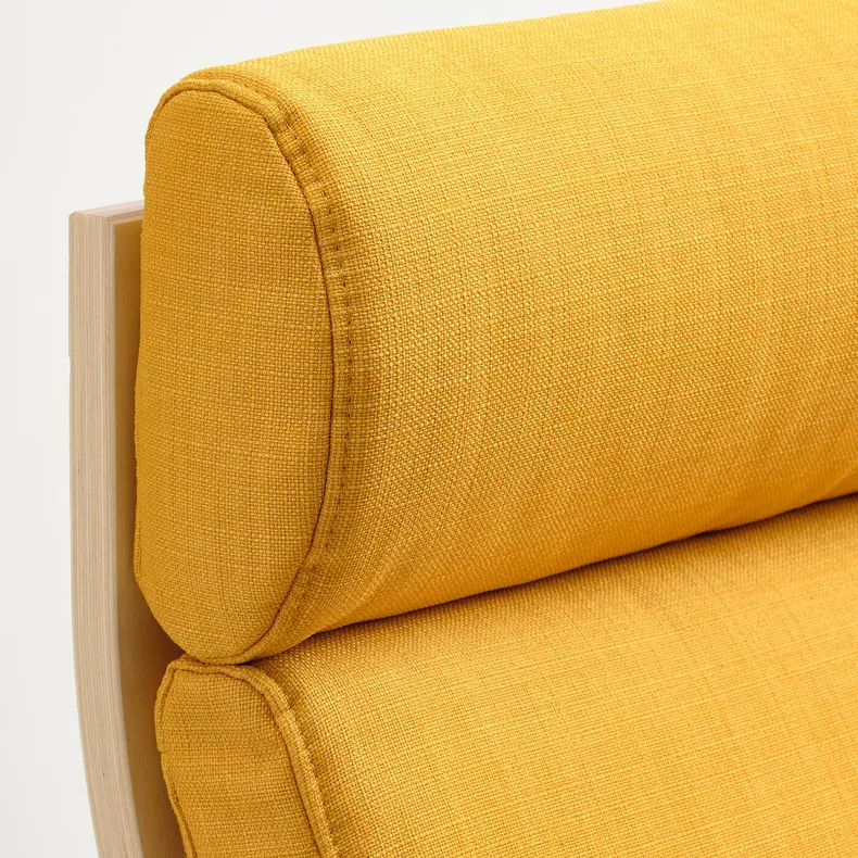 IKEA POÄNG ПОЕНГ, крісло-гойдалка, березовий шпон / СКІФТЕБУ жовтий 593.958.44 фото №4