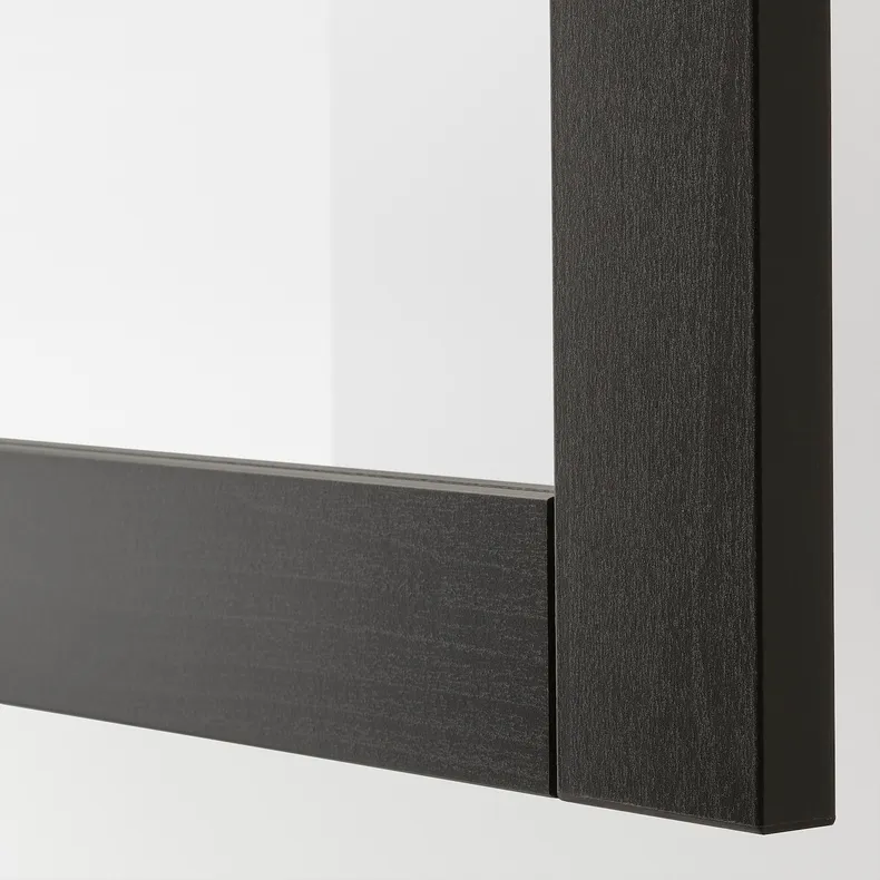 IKEA BESTÅ БЕСТО, комбинация для хранения с дверцами, черно-коричневый / Синдвик / Стуббарп черно-коричневый прозрачное стекло, 180x42x74 см 591.399.10 фото №4