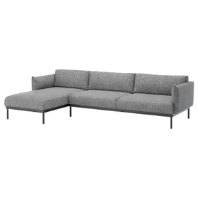 IKEA ÄPPLARYD ЭППЛАРЮД, 4-местный диван с козеткой, Lejde серо-черный 994.295.35 фото