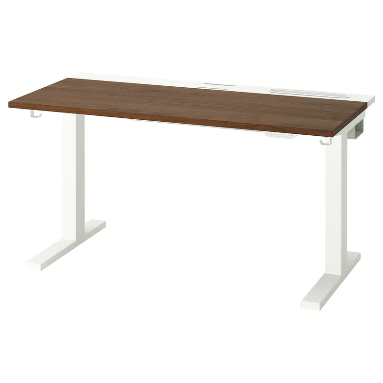 IKEA MITTZON МІТТЗОН, стіл регульований, електричний горіх / білий, 120x60 см 395.274.16 фото №2