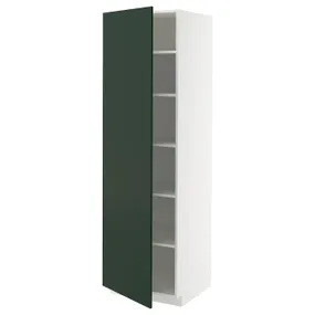 IKEA METOD МЕТОД, высокий шкаф с полками, белый/Гавсторп темно-зеленый, 60x60x200 см 095.574.43 фото