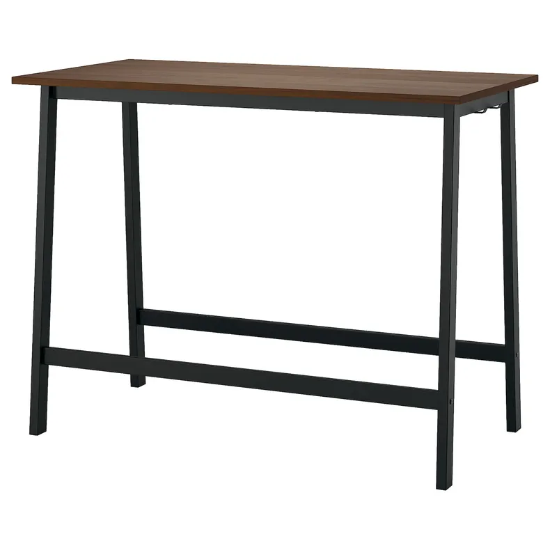 IKEA MITTZON МІТТЗОН, стіл для конференцій, Шпон горіха / чорний, 140x68x105 см 195.330.41 фото №1
