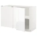IKEA METOD МЕТОД, угловой напольный шкаф с полкой, белый / Воксторп глянцевый / белый, 128x68 см 494.612.26 фото thumb №1