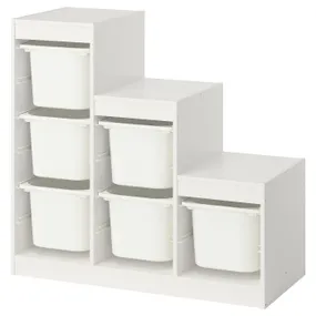 IKEA TROFAST, стеллаж для мусорных контейнеров, белый/белый, 99x44x94 см 595.733.13 фото