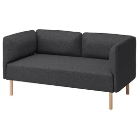 IKEA LILLEHEM ЛИЛЛЕХЕМ, 2-местный модульный диван, Окрашенное дерево темно-серого цвета 994.712.61 фото