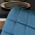 Барный стул бархатный MEBEL ELITE ARCOS Velvet, синий/золотой фото thumb №4