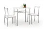 Столовий комплект HALMAR LANCE стіл + 2 стільці 82x50 см білий фото
