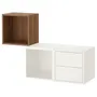 IKEA EKET ЕКЕТ, настінна комбінація для зберігання, білий/під горіх, 105x35x70 см 094.903.20 фото