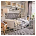 IKEA HEMNES ХЕМНЭС, каркас кровати с матрасом, белая морилка / твердая древесина Экрехамн, 90x200 см 595.368.15 фото thumb №3