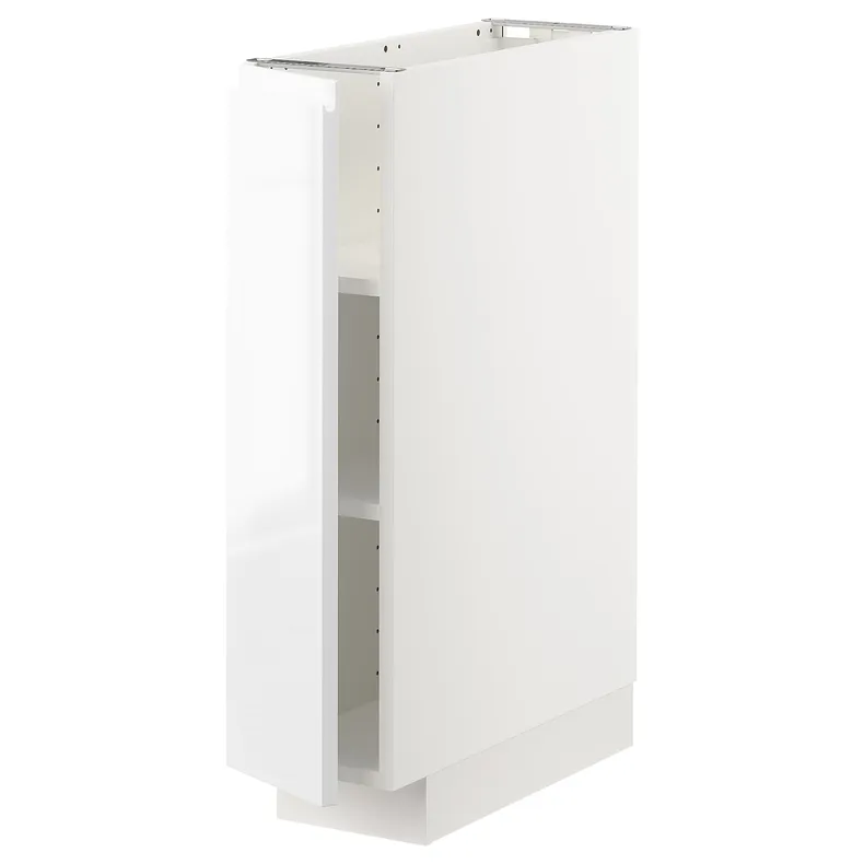 IKEA METOD МЕТОД, напольный шкаф с полками, белый / Воксторп глянцевый / белый, 20x60 см 594.645.02 фото №1