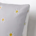 IKEA NATTSLÄNDA НАТТСЛЭНДА, чехол на подушку, серый / белый с цветочным узором, 50x50 см 305.080.40 фото thumb №6