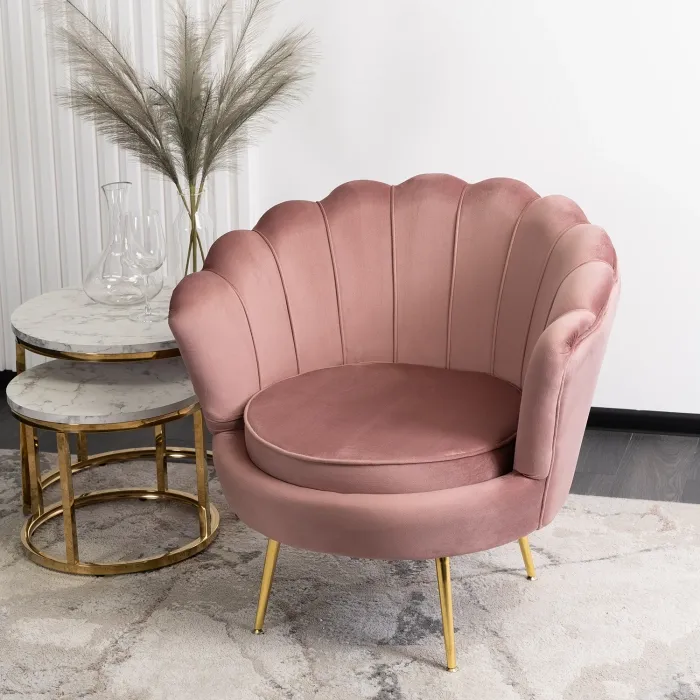 Кресло мягкое бархатное MEBEL ELITE ANGEL Velvet, розовый фото №4