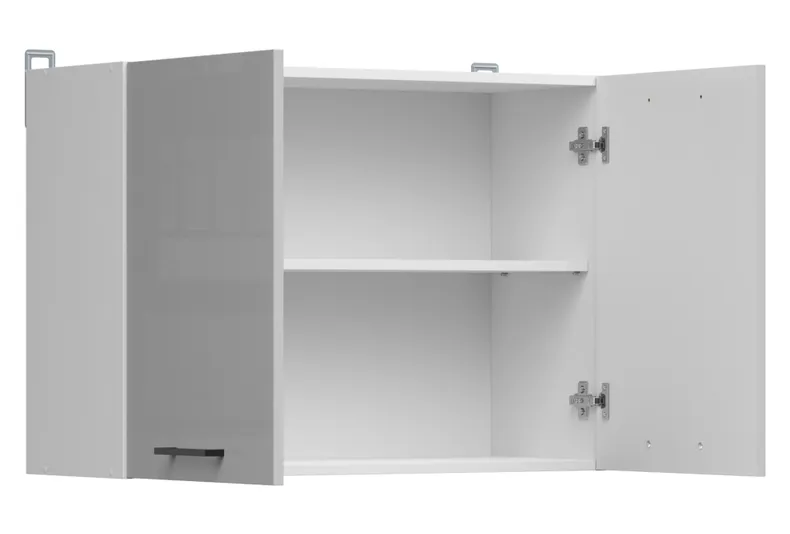 BRW Кухонный верхний шкаф Junona Line 80 см двухдверный светло-серый глянец, белый G2D/80/57-BI/JSZP фото №3