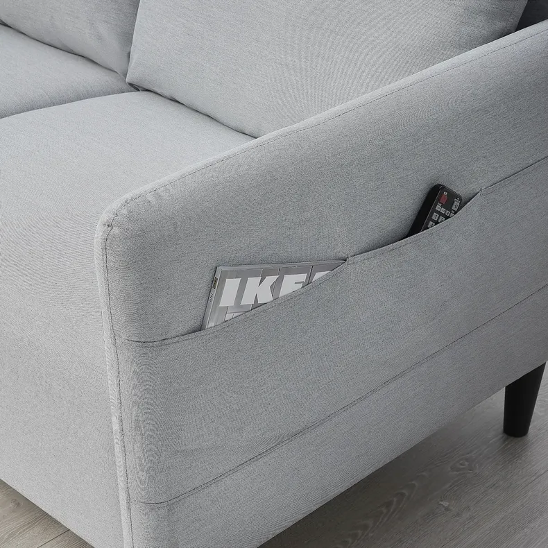 IKEA ANGERSBY АНГЕРСБИ, 3-местный диван, с шезлонгом / Книса светло-серый 604.990.77 фото №5