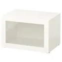IKEA BESTÅ БЕСТО, стеллаж со стеклянн дверью, белый / Синдвик белое прозрачное стекло, 60x42x38 см 990.476.35 фото thumb №1