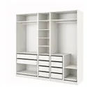 IKEA PAX ПАКС, гардероб, комбінація, білий, 250x58x236 см 394.781.85 фото thumb №1