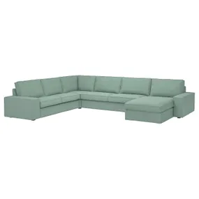 IKEA KIVIK КІВІК, кутовий 6-місний диван з кушеткою, Талміра світло-зелена 794.846.98 фото