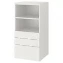 IKEA SMÅSTAD СМОСТАД / PLATSA ПЛАТСА, книжкова шафа, білий білий / з 3 шухлядами, 60x57x123 см 493.878.06 фото thumb №1