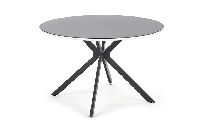 Стол кухонный круглый HALMAR AVELAR 120x120 см, столешница - черная/белая, ножки - черные фото №4