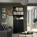 IKEA BILLY БІЛЛІ / OXBERG ОКСБЕРГ, книжкова шафа з дверцятами, чорний під дуб, 80x30x202 см 794.833.64 фото thumb №2