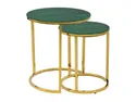 BRW Kamza, Комплект из двух столов, зелёный/золотой GREEN фото thumb №2