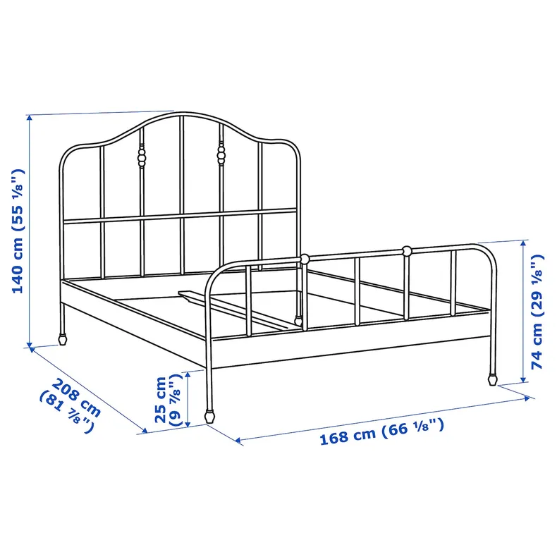 IKEA SAGSTUA САГСТУА, каркас ліжка, чорний/ЛУРОЙ, 160x200 см 092.688.34 фото №10