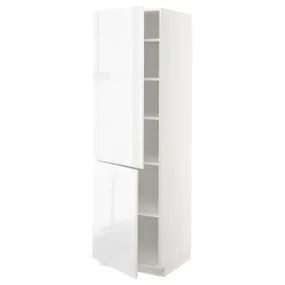 IKEA METOD МЕТОД, висока шафа із полицями / 2 дверцят, білий / ВОКСТОРП глянцевий / білий, 60x60x200 см 794.672.84 фото