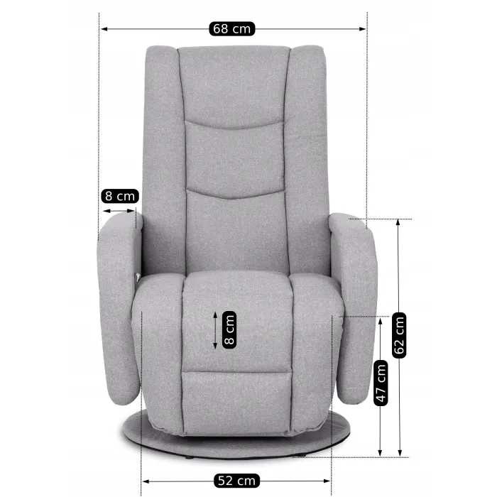 Поворотне масажне крісло MEBEL ELITE SPIKE 2, тканина: Сірий фото №14