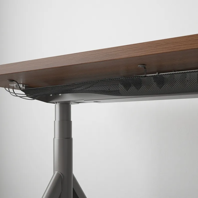 IKEA IDÅSEN ІДОСЕН, стіл регульований, коричневий/темно-сірий, 160x80 см 392.810.04 фото №7