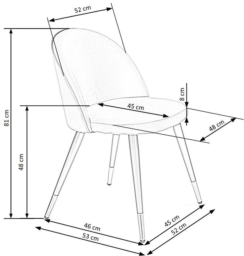 Кухонний стілець HALMAR K315, ніжки - чорний / золотий, оббивка - зелений фото №9
