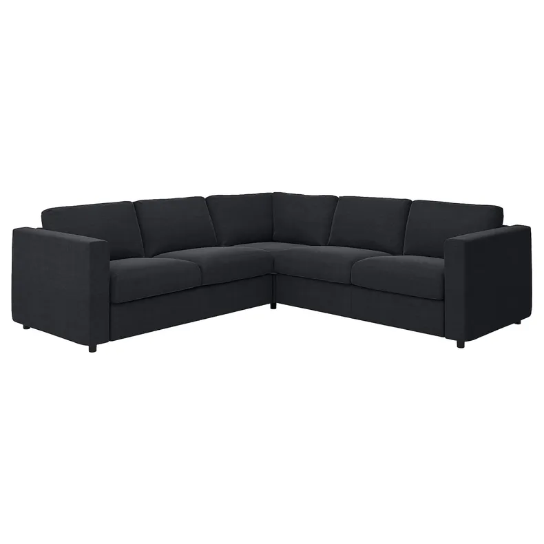 IKEA VIMLE ВИМЛЕ, 4-местный угловой диван, Саксемара черно-синяя 593.995.16 фото №1
