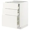 IKEA METOD МЕТОД / MAXIMERA МАКСИМЕРА, напольный шкаф с выдвиж панелью / 3ящ, белый / белый, 60x60 см 294.191.44 фото thumb №1