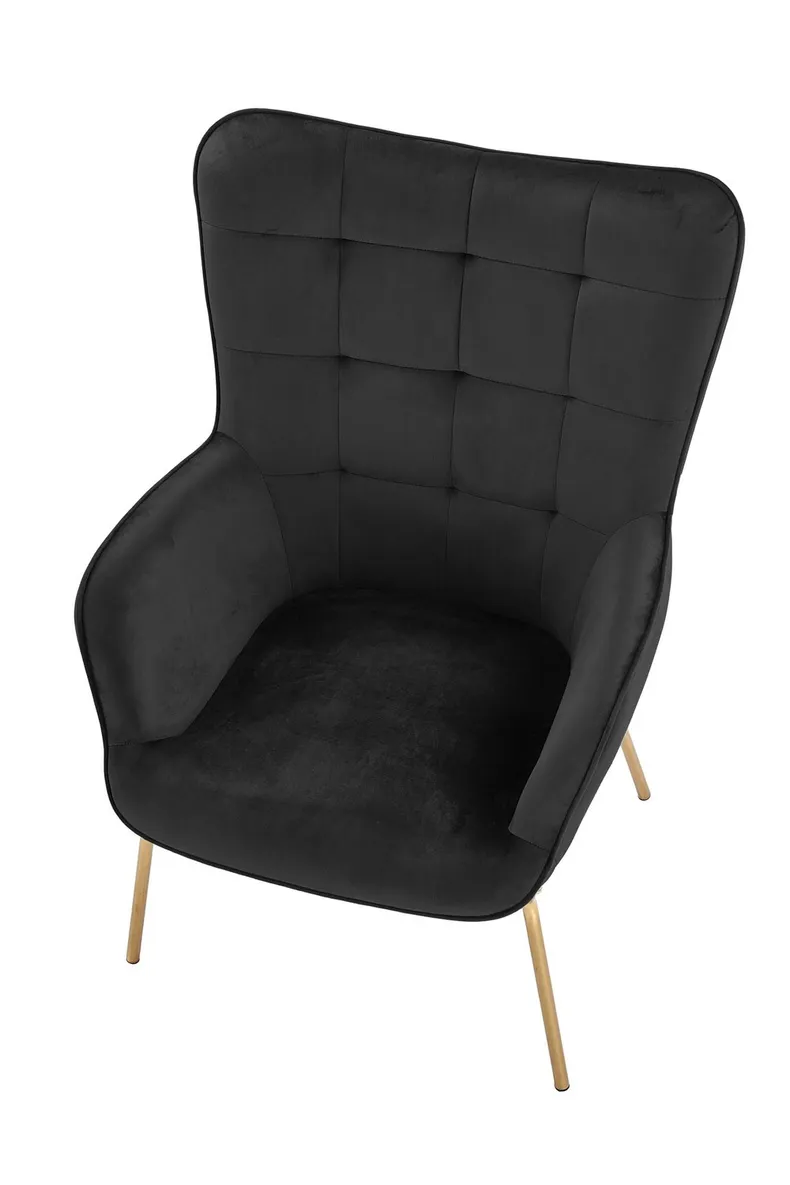 Кресло для дома HALMAR CASTEL 2 золотой / черный фото №3