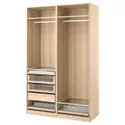 IKEA PAX ПАКС, гардероб, комбинация, белый крашеный дуб, 150x58x236 см 593.305.60 фото thumb №1