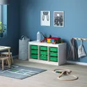 IKEA TROFAST ТРУФАСТ, комбінація для зберіган +контейнери, білий/зелений, 99x44x56 см 693.315.64 фото thumb №2