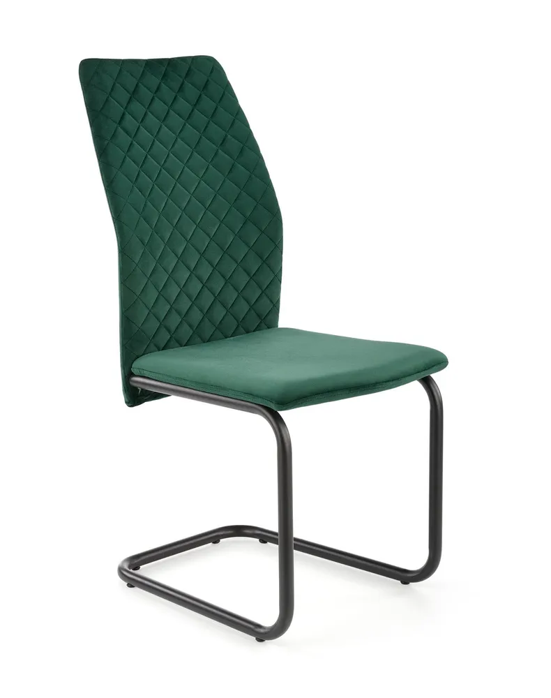 Кухонний стілець оксамитовий HALMAR K444 Velvet, темно-зелений фото №1
