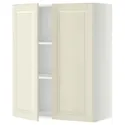 IKEA METOD МЕТОД, навісна шафа з полицями / 2 дверцят, білий / БУДБІН кремово-білий, 80x100 см 794.635.73 фото thumb №1