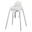 IKEA ANTILOP АНТИЛОП, высок стульчик с ремн безопасн, белый/серебристый 890.417.09 фото thumb №1