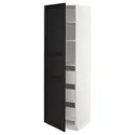 IKEA METOD МЕТОД / MAXIMERA МАКСИМЕРА, высокий шкаф с ящиками, белый / Лерхиттан с черными пятнами, 60x60x200 см 093.700.25 фото thumb №1