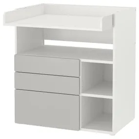 IKEA SMÅSTAD СМОСТАД, пеленальний стіл, біло-сірий з 3 шухлядами, 90x79x100 см 893.922.07 фото