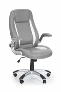Крісло комп'ютерне офісне обертове HALMAR SATURN сірий, екошкіра перфорована фото thumb №1