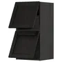 IKEA METOD МЕТОД, навесной горизонтальный шкаф / 2двери, черный / Лерхиттан с черными пятнами, 40x80 см 993.937.44 фото