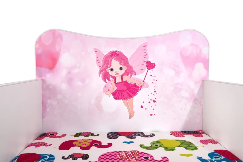 Ліжко для дітей з матрацом HALMAR HAPPY Fairy 145x76 см біле/рожеве фото №4