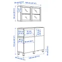 IKEA BESTÅ БЕСТО, комб для хран с дверц / ящ, черный / коричневый / Сельсвикен / Осарп глянец / черное прозрачное стекло, 120x42x213 см 394.313.05 фото thumb №8