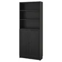 IKEA BILLY БІЛЛІ / OXBERG ОКСБЕРГ, книжкова шафа з дверцятами, чорний під дуб, 80x30x202 см 794.833.64 фото thumb №1
