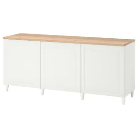 IKEA BESTÅ БЕСТО, комбинация для хранения с дверцами, белый / Смевикен / Каббарп белый, 180x42x76 см 993.877.62 фото