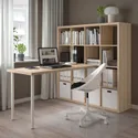 IKEA KALLAX КАЛЛАКС / LAGKAPTEN ЛАГКАПТЕН, стол, комбинация, белый / дуб, окрашенный в белый цвет, 147x179x147 см 994.816.70 фото thumb №2