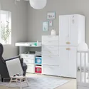 IKEA SMÅSTAD СМОСТАД / PLATSA ПЛАТСА, шафа, білий з каркасом/з пеленальним столиком, 210x79x181 см 595.837.17 фото thumb №2