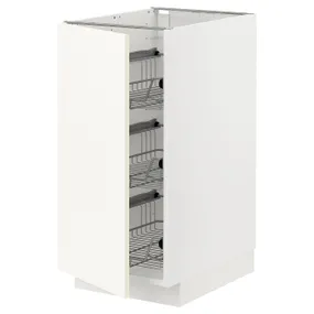 IKEA METOD МЕТОД, підлогова шафа з дротяними кошиками, білий / ВАЛЛЬСТЕНА білий, 40x60 см 295.071.26 фото