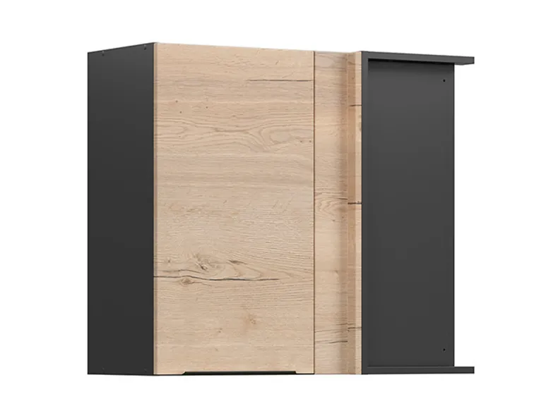 BRW Sole L6 угловой кухонный шкаф правый дуб галифакс природа встраивается в угол 80x72 см, Черный/дуб галифакс натур FM_GNW_80/72/35_P/B-CA/DHN фото №2